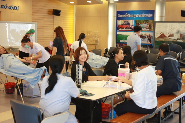 Employees (33 persons) of Pimai Salt Co.,Ltd. and their subsidiaries affiliated company have joined to donate blood at reception room of Pimai Salt Co.,Ltd.